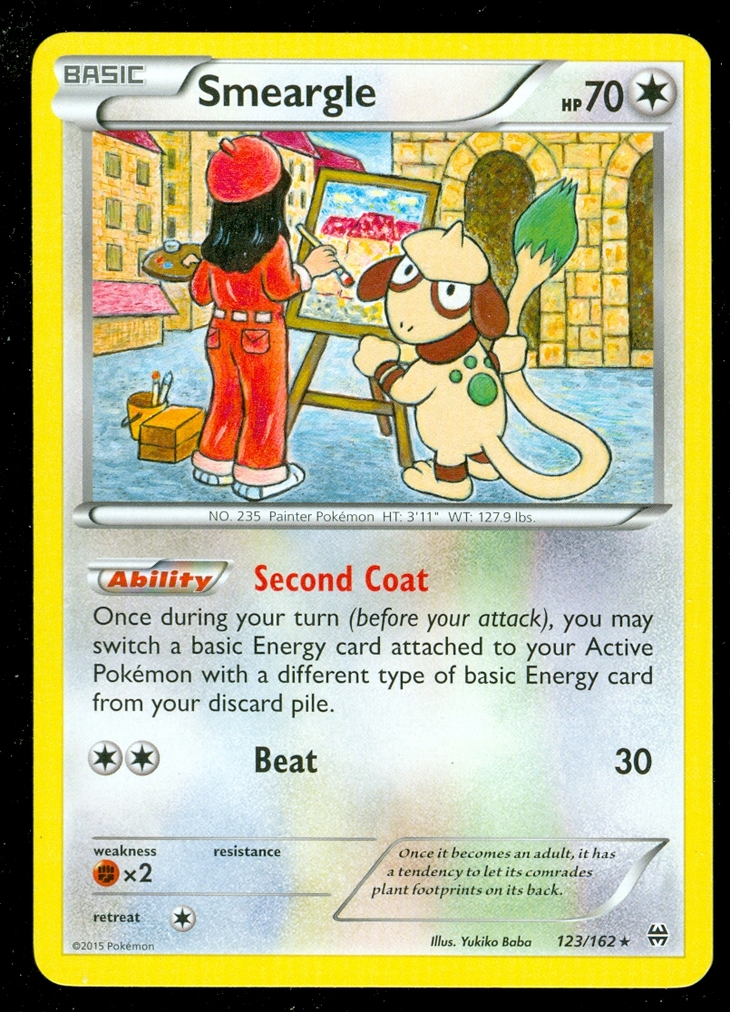 Pokemon SMEARGLE 123/162 - XY BREAKthrough - RARE - MINT