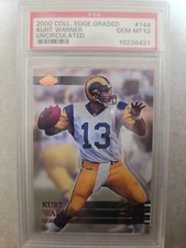 Graded 2000 Collector's Edge Kurt Warner #144 Uncirculated Football Card PSA 10