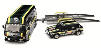 1:18 Otto Mobile VW Rallye Set VW LT35 + Golf GTI MK1 GR.2 + Trailer OT353 NEW