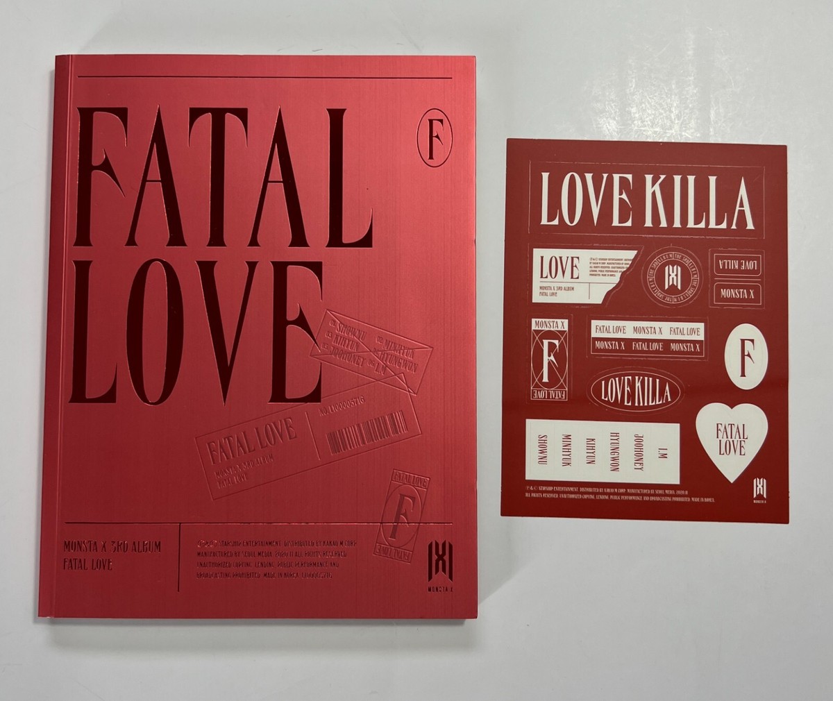 MONSTA X FATAL LOVE album NO INCLUSIONS Ver 2 and 3 SET EUC | eBay