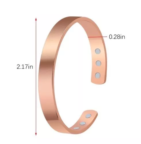 Bracciale magnetico rame artrite dolore energia UOMO DONNA BRACCIALE REGOLABILE NUOVO US - Foto 4 di 13