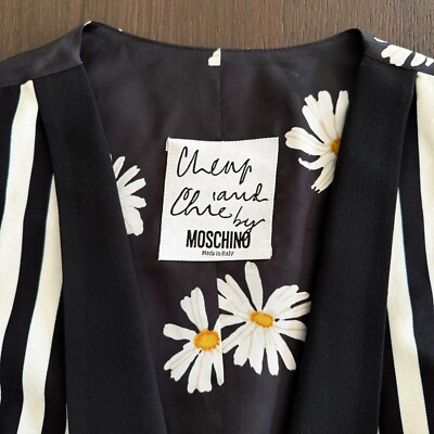 MOSCHINO CHEAP and CHIC 1990s rayon vest Striped & Daisy print