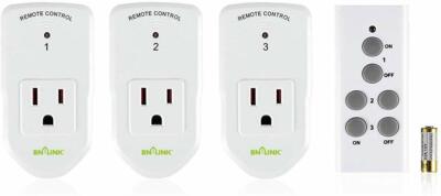 BN-LINK Wireless Remote Control Socket Electrical Outlet Switch Automation White
