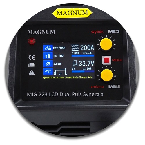 Magnum® MIG/MAG LCD 3in1 Synergy DUAL PULSE Inverter Welder 200A Aluminium INOX - Picture 5 of 9