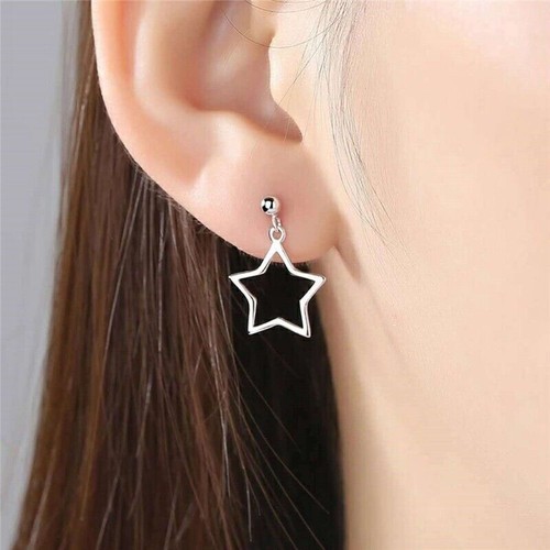 Stud Earrings Womens Girls Star Bead Silver Jewellery Gift Fashion Drop - Picture 3 of 7