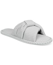 Charter Club Textured Knot-Top Slippers Women's S 5-6 US Sleep Gray Slip On