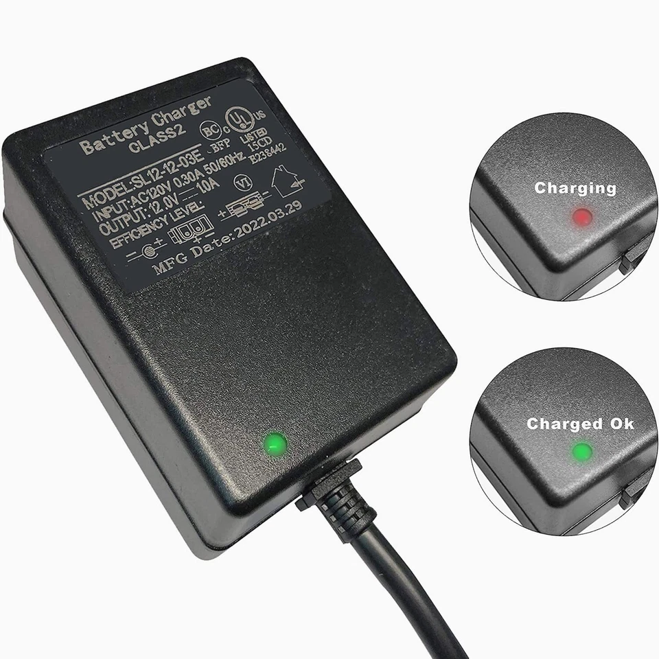 FLHFULIHUA12 伏充电器适用于儿童乘坐汽车玩具12v 电池充电器适用于 Ya... — 第 4/4 张图片