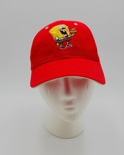 Spongebob Squarepants Embroidered Red Youth Baseball Hat Adjustable Hamburger