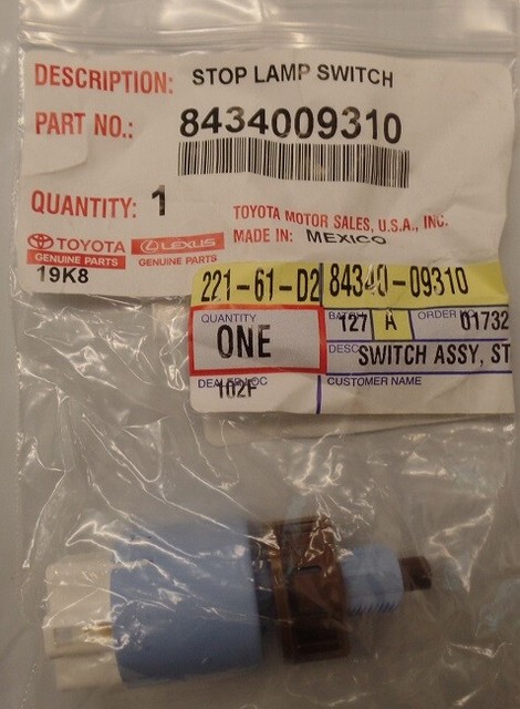 OEM Toyota Brake Light Switch Multiple Vehicles 84340 09310 EBay