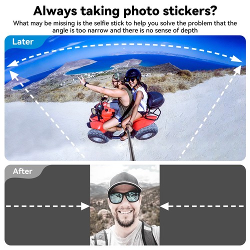 TELESIN GP-MNP-002 1.2m Carbon Fiber Selfie Stick Compatible With Android J6B8 - Picture 3 of 12