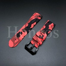 22 24 26 MM Red Camouflage Rubber Silicone Strap Band B Buckle Fits for Invicta