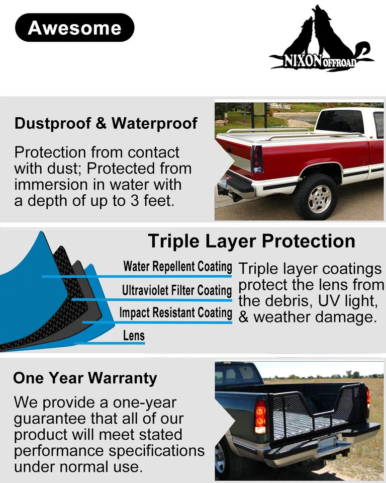 PAR de luces traseras para Chevy GMC C/K 1500 2500 3500 1988-1998 lámparas de freno de humo Foto 4 de 4