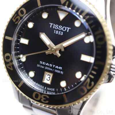TISSOT Seastar 腕時計(クォーツ) T120210A　黒 Tissot Women's Seastar 1000 Silver 30ATM Sapphire 36mm Black Dial