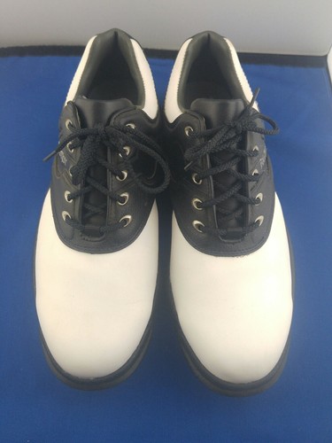 Foot Joy Greenjoy Contour Fit Braun Weiß Leder Golfschuhe 8,5 M Herren 45558 "