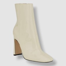 Nine West Women's Ivory Tiddo Square-Toe Flared Dress Booties Shoes Size 7