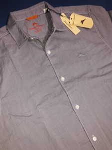 NWT-Tommy-Bahama-Mens-Shirt-Royal-Bermuda-Lt-Gray-Men-039-s-89-100-Authentic