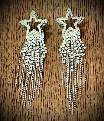 Broadway Girls 'Stars Started Fallin' Shooting Falling Star Rhinestone Earrings 