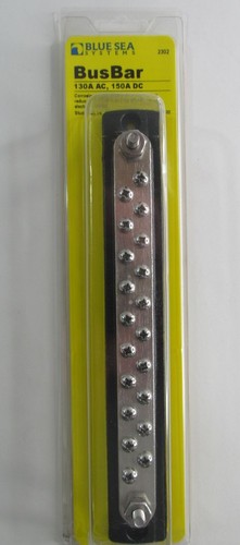BLUE SEA SYSTEMS 2302-BSS MARINE COMMON BUSBAR 20-GANG 150A 12V 24V 32V 48V DC