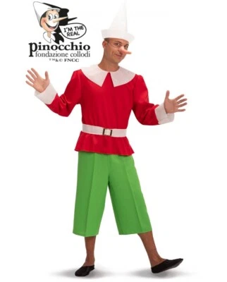 GUIRCA COSTUME PINOCCHIO ADULTO CARNEVALE TG UNICA M-L CARNIVAL TOYS PRODOTTO UFFICIALE