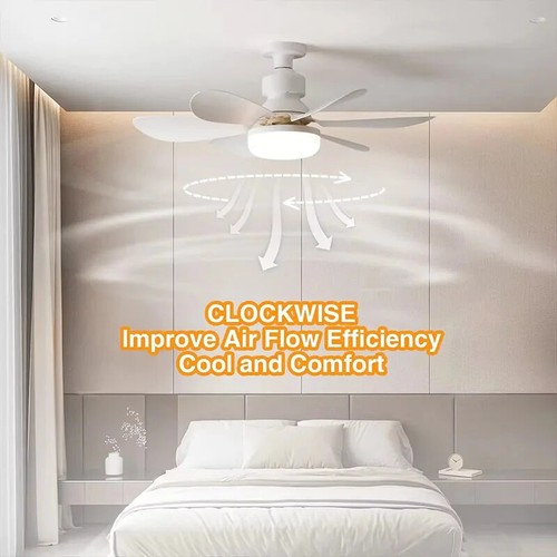 Large Ceiling Fan E27 Socket Fan 40W with Dimmable LED Light Remote Controller - Picture 11 of 26