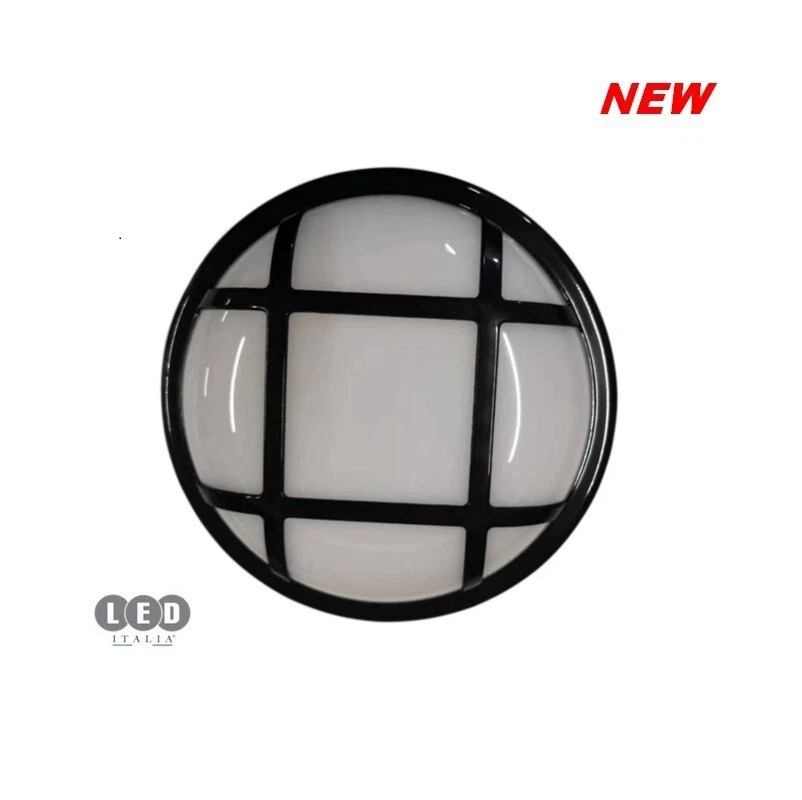 Plafoniera LED da parete NERA 26W IP65 TONDA CON GRIGLIA 4000K ALTA LUMINOSITA'! - Immagine 4 di 4