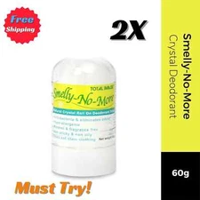 2 X 60g Deodorant Crystal Smelly No More 60g Eliminates Body Odour Natural
