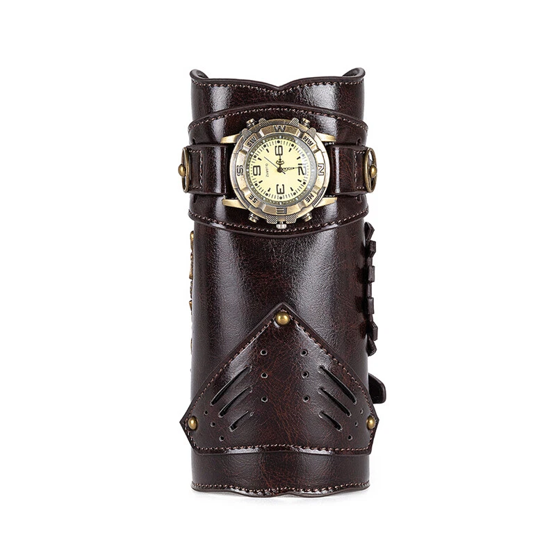 Винтажный Gear запястье доспехи повязка на запястье PU кожаный повязка на руку косплей костюмы аксессуар - Изображение 4 из 4