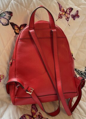 Michael Kors RHEA Zip Medium Red Leather Backpack Michael Kors Rhea small dark red backpack - Women|30S5GEZB1L550 main image 4