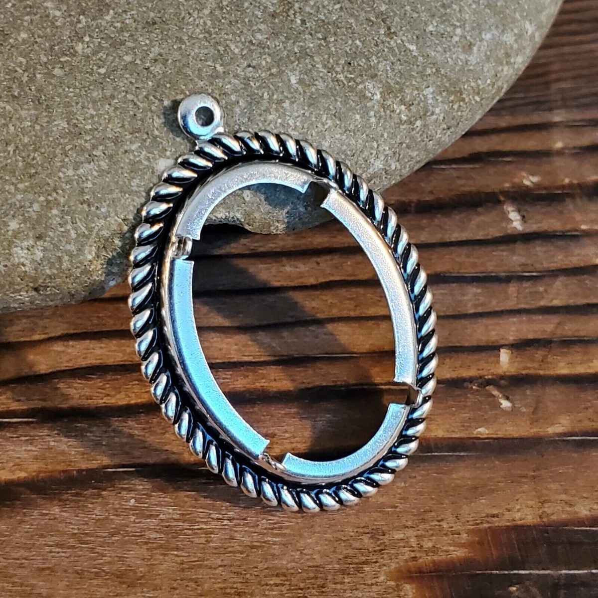 WEBEEDY 925 Argent Sterling Pendant Blanks Pendant Bezels 2 Tailles Pendentifs Ovales Ronds Gems Cabochon Pendentif Base Pour La Fabrication De Bijoux, Convient 15mm/15x20mm Gemme