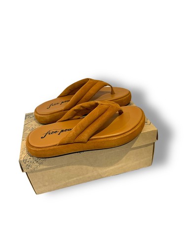 Free people cushioned sliders brown size 36 Uk 3 slip on thong sandals wedge - Picture 5 of 9