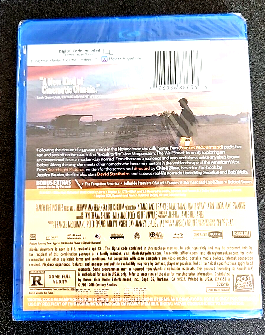 NOMADLAND Blu-Ray + Digital Code NEW Sealed FRANCES McDORMAND | eBay