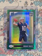 2024 Optic Drake Maye Green Hyper Rated Rookie RC Card #229 - Patriots