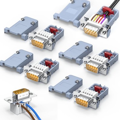 5Pack DB9 Breakout Connector Male, RS232/RS485 Serial adapters,D-SUB 9-pin Ma...