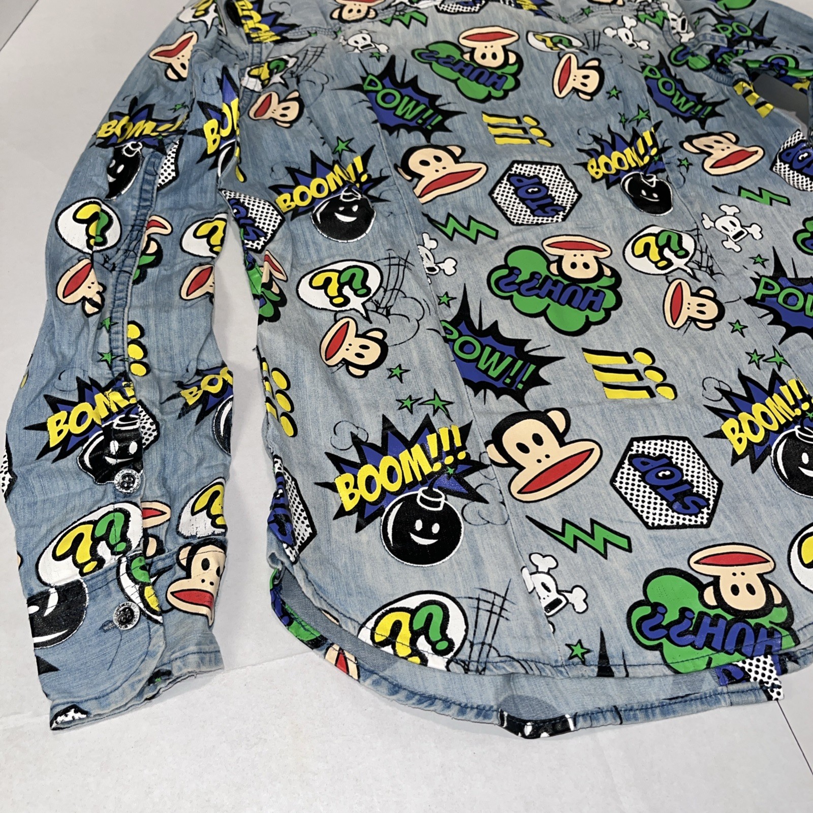 Paul Frank Julius Monkey Comic Print Button Up Sh… - image 12