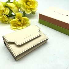 Marni Women Wallet Tri-Fold Compact Card Bill Compartment Fw222 Limited Edition