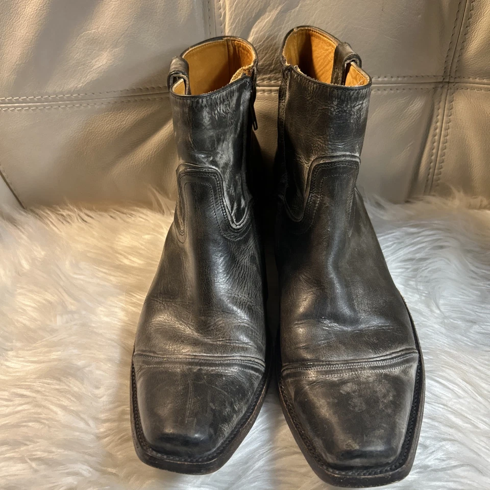 Botas Gringo Antiguas Para Hombres 13 Estrellas Gris Puntera Corta Ret$535 Western Tobillo Hechas a Mano Foto 2 de 4