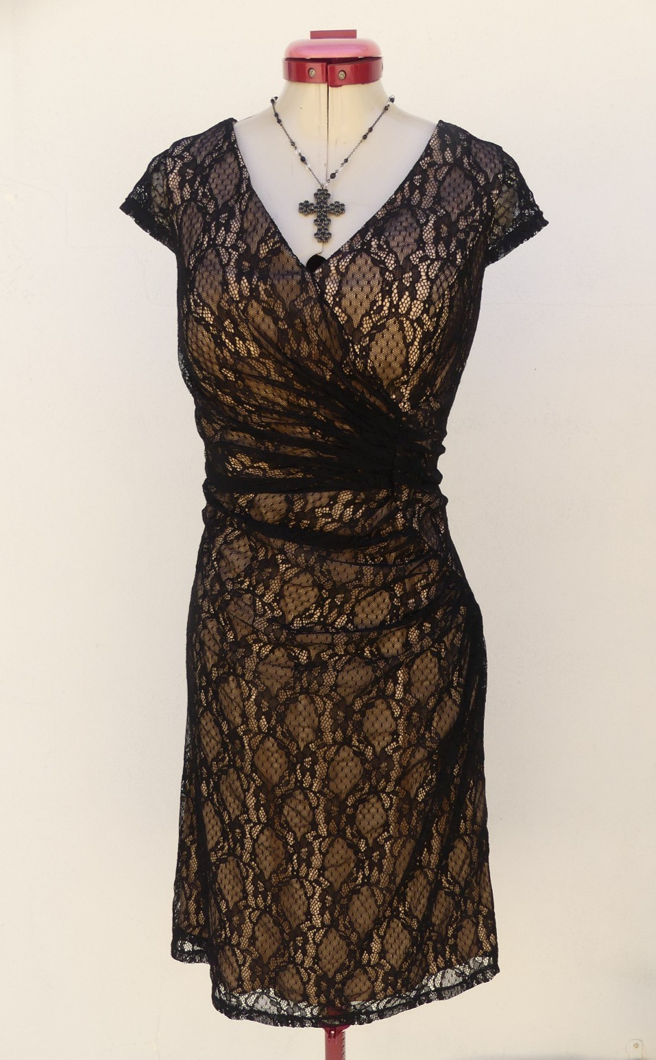 Miss Anne Nude Black Lace Dress Size Aus 14 Nwt Party Cocktail Formal Evening