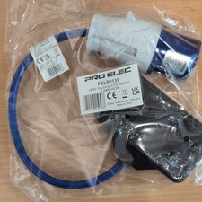 Pro Elec 13A UK Mains Socket to 16A CEE Plug Extension Lead, 2 Gang, 2P+E, 230V