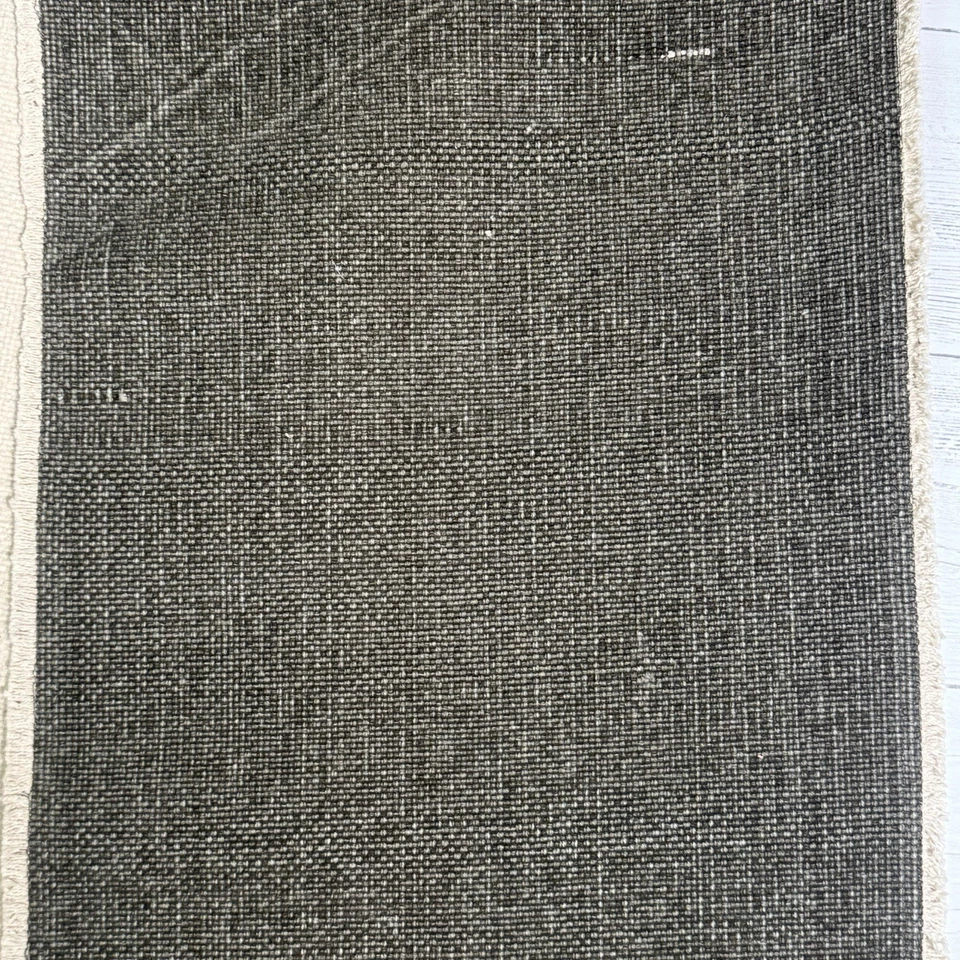 Pottery Barn Woven Cotton Jute Table Runner 18" x 108" Taupe Ivory - Image 2 of 4