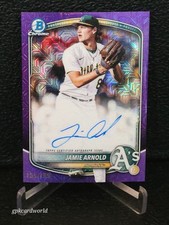 2025 BOWMAN DRAFT JAMIE ARNOLD PURPLE MEGA REFRACTOR AUTO 159/199 ATHLETICS