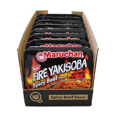 Maruchan Yakisoba Fire Spicy Beef Noodles 3.99oz 8-Pack