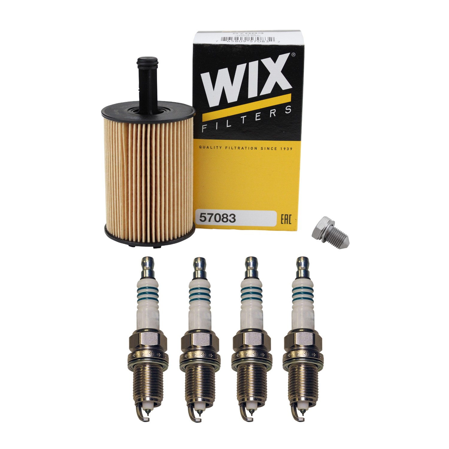 Wix Engine Oil Filter  Denso 4 Iridium Power Spark Plugs kit for Jetta L4 Gas
