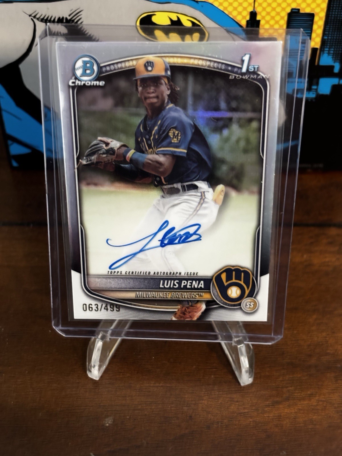 2025 Luis Pena 1st Bowman Chrome Auto Refractor /499 Brewers