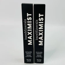 BareMinerals MAXIMIST Phyto-Fiber Volumizing Mascara ~ MAXIMUM BLACK ~ LOT OF 2