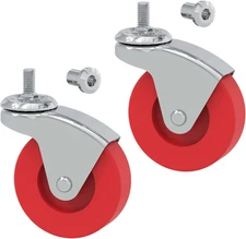 2 Pack 2.5 Swivel Caster Wheels for Creepers Mechanic Cart Stool Post Mount