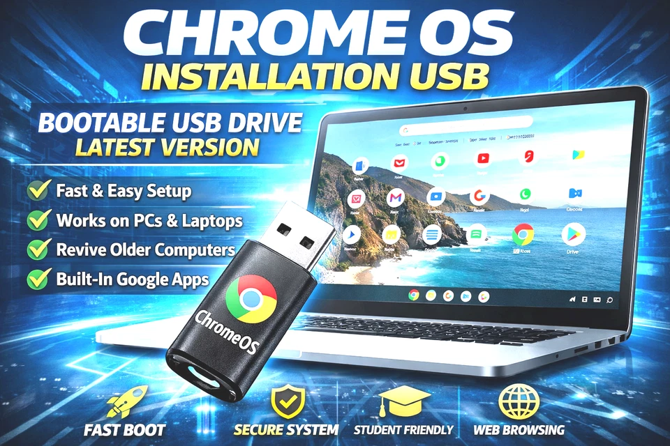 Chrome OS Installation USB BOOTABLE USB Drive Chrome OS USB Latest Version OS - Image 1 of 1