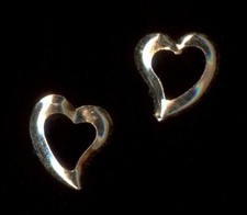 New 14K Fine Solid Yellow Gold 6mm Heart Love Stud Earrings bv
