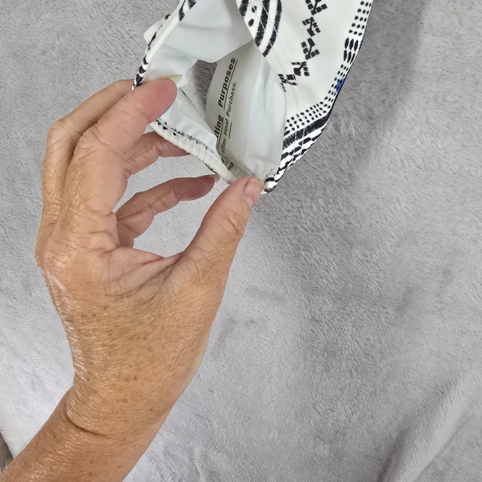 Antiguo Traje de Baño Azul Marino Niñas Blanco con Volantes Pom Pom Una Pieza Hombro Descubierto Talla S Nuevo con Etiquetas Foto 3 de 4