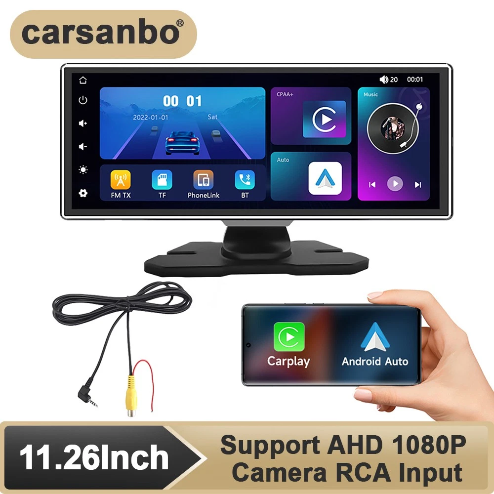 11.26in IPS Touch Monitors Car Display Screens Appels Bluetooth+CarPlay FM Radio