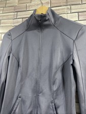 APARA womens XS athletic jacket grey high neck fitted long stretch soft shell